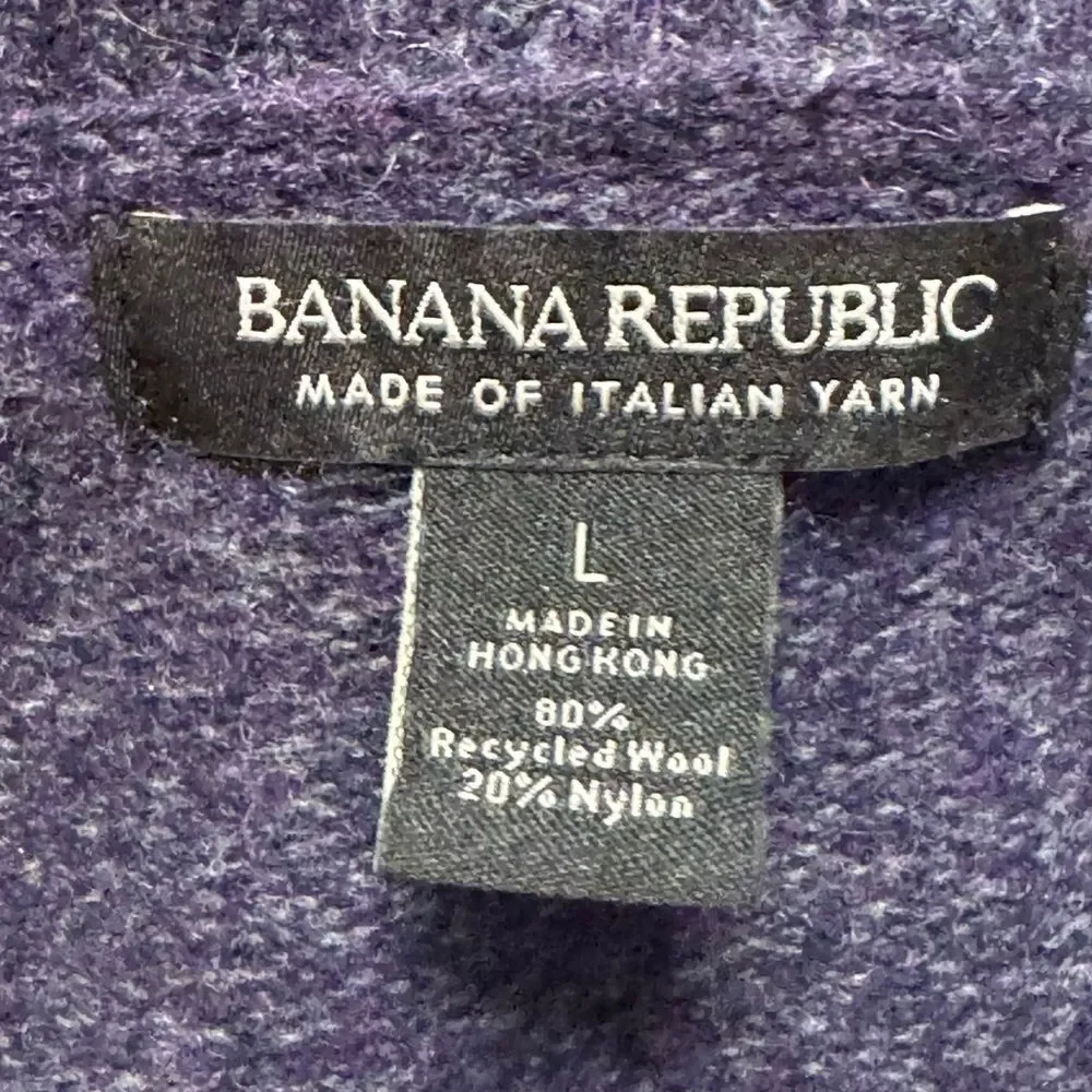 VINTAGE Banana Republic Italian Yarn Wool Blend Crewneck Eggplant Sweater Sz L